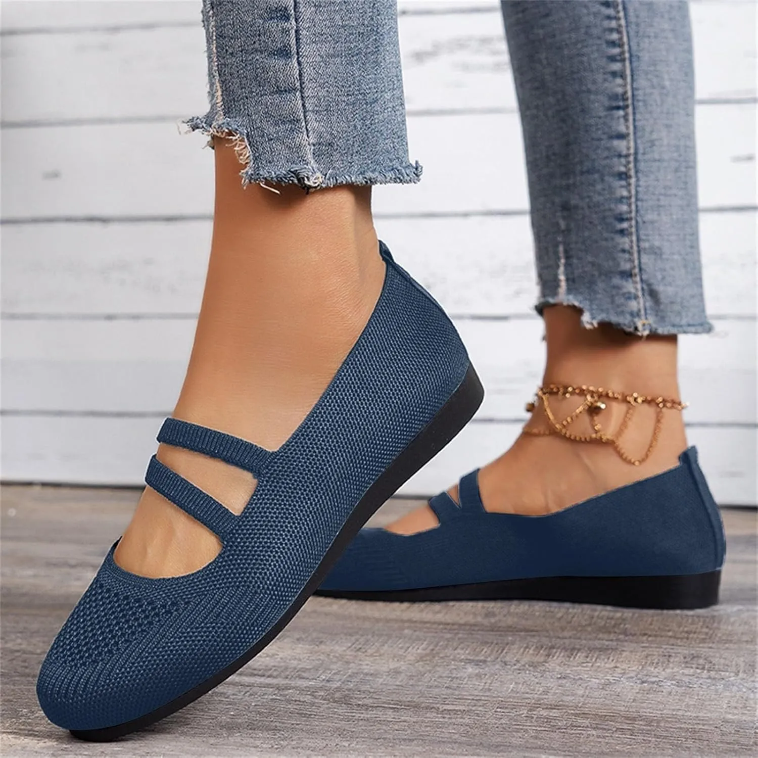 SuanlaTDS Flat Sandals for Women Summer Closed Toe Hollow Out Mesh Breathable 2025 Comfortable Bohemian Slip-on Slides Beach Low Heel Work Walking Shoes Elegant Dressy Daily Wear Flats Loafers