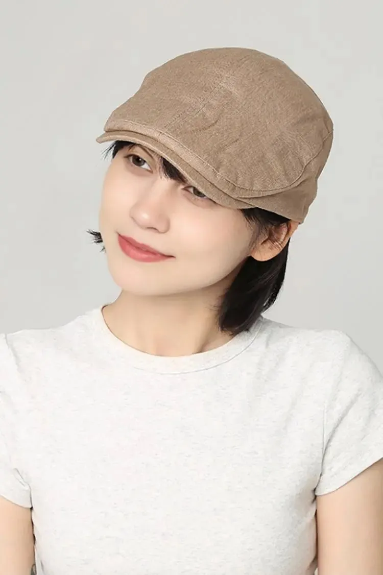 Summer Linen Flat Cap