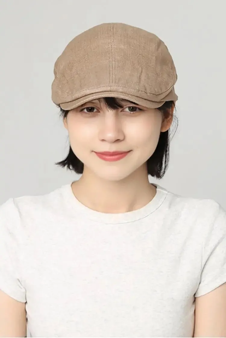 Summer Linen Flat Cap