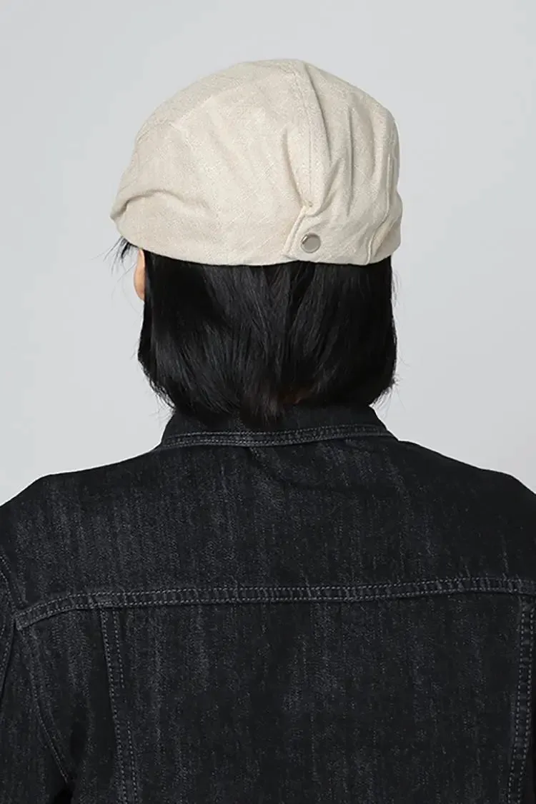 Summer Linen Flat Cap