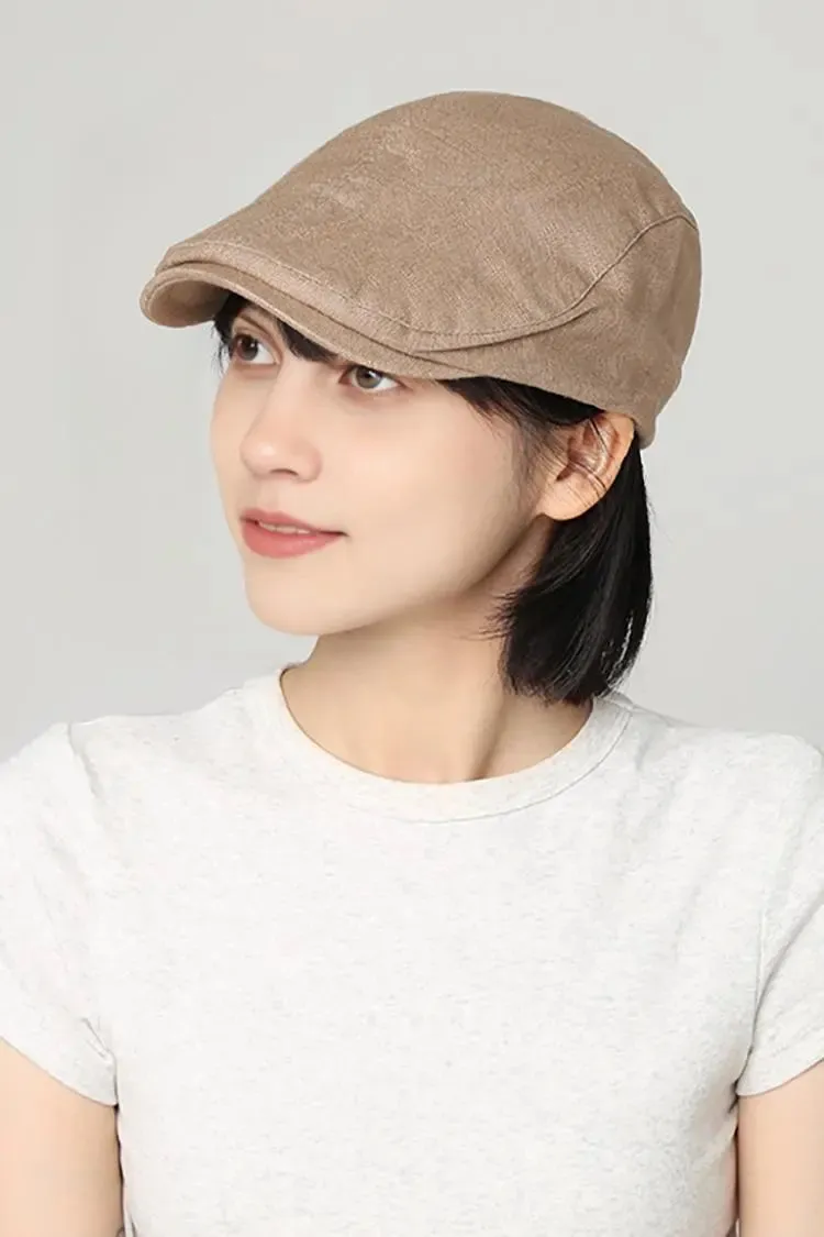 Summer Linen Flat Cap