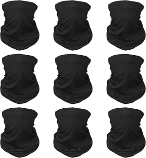 Sun Protection Face Mask Neck Gaiter - 9 Pack Breathable UV Protection Scarf for Men & Women, Hiking, Cycling, Running