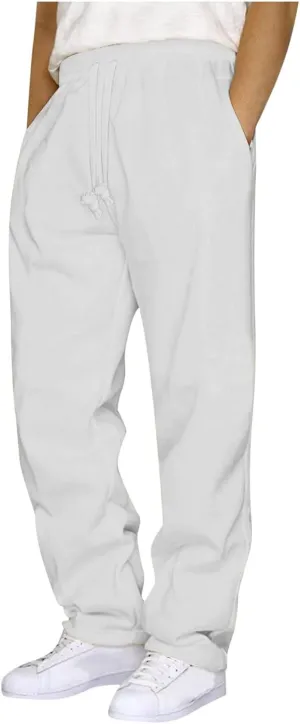 Sweatpants for Men Elastic Waist Relaxed Sweat Pants Baggy Trousers Athletic Breathable Sweatpants with Pockets