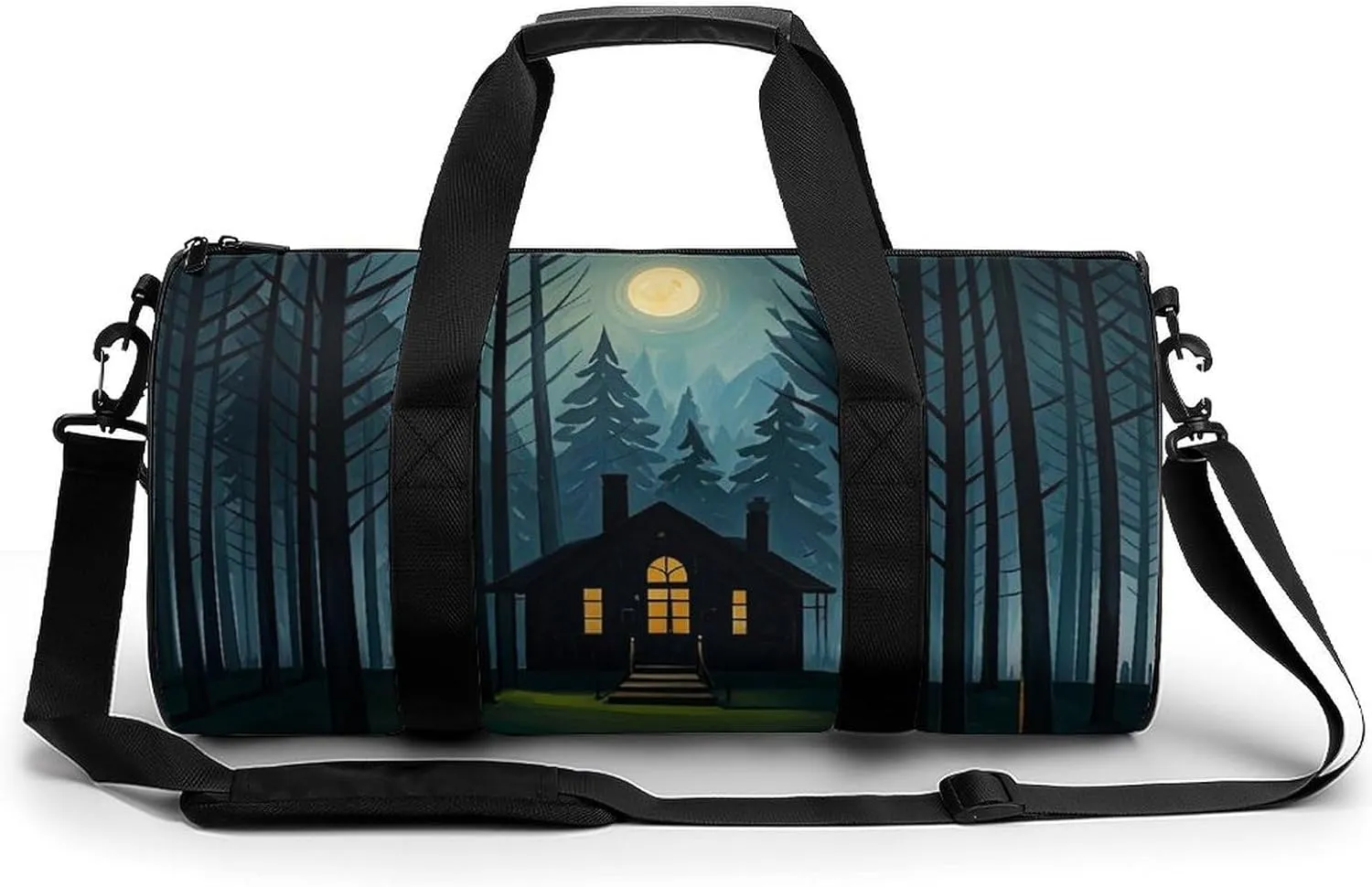 The Black Hut Cylindrical Gym Bag Travel Duffel Bag with Dry Wet Separated Pocket for Men And Women Overnight Bag Weekender Bag Training Handbag Yoga Bag