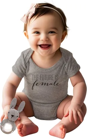The Future Is Female Baby Bodysuit - Cute Feminist Girl Power Aunt Baby Clothes Romper Jumpsuit Announcement Shower Gifts