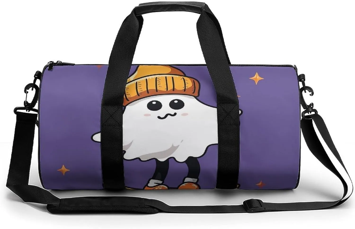 The Ghost of Skateboards Cylindrical Gym Bag Travel Duffel Bag with Dry Wet Separated Pocket for Men And Women Overnight Bag Weekender Bag Training Handbag Yoga Bag