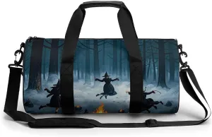 The Witch of The Forest Cylindrical Gym Bag Travel Duffel Bag with Dry Wet Separated Pocket for Men And Women Overnight Bag Weekender Bag Training Handbag Yoga Bag