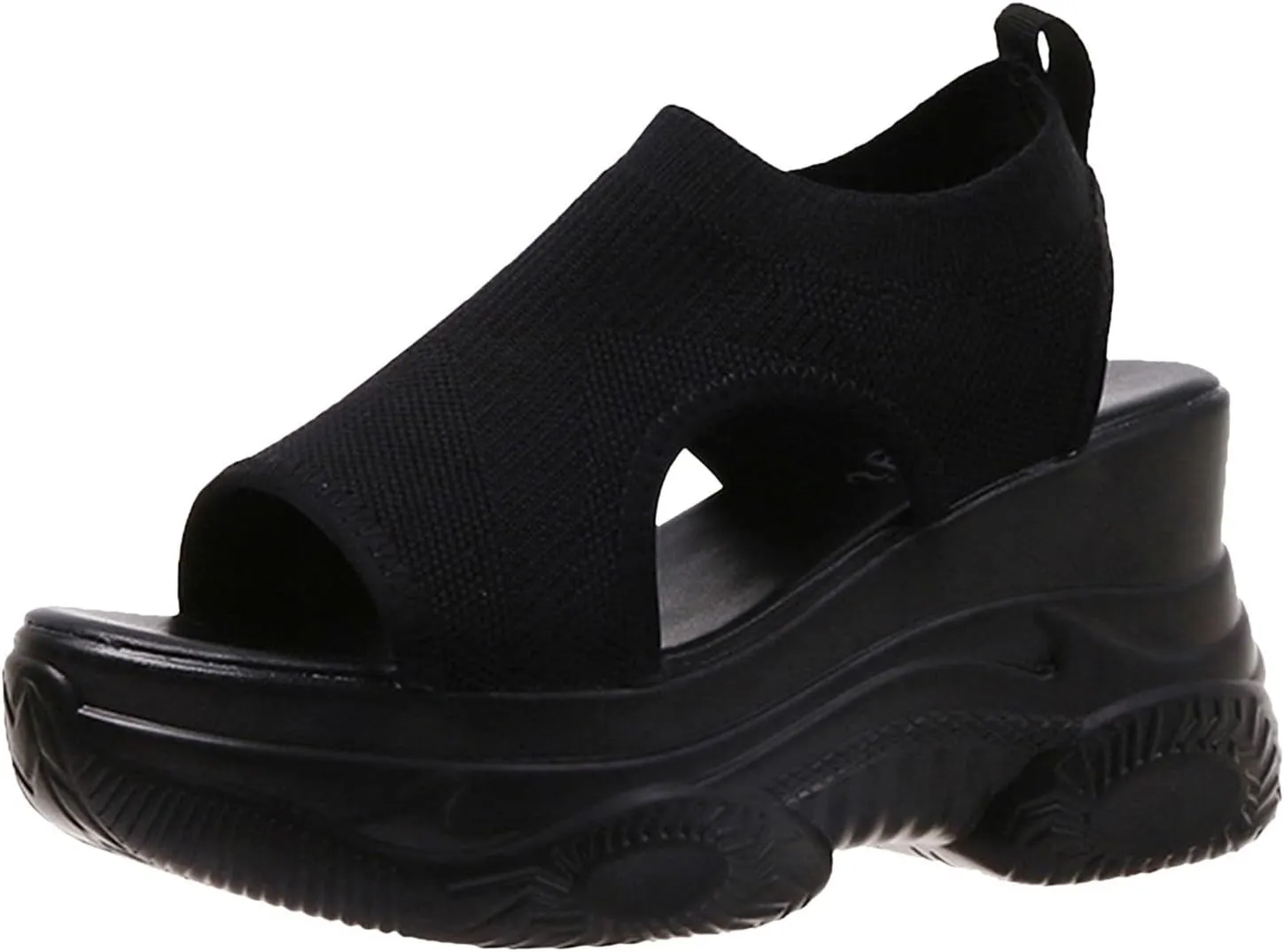 Thick Soled Sandals For Women Summer Mesh Breathable Fish Mouth Sloping Heel Sandals For Sports And Hiking Necessities