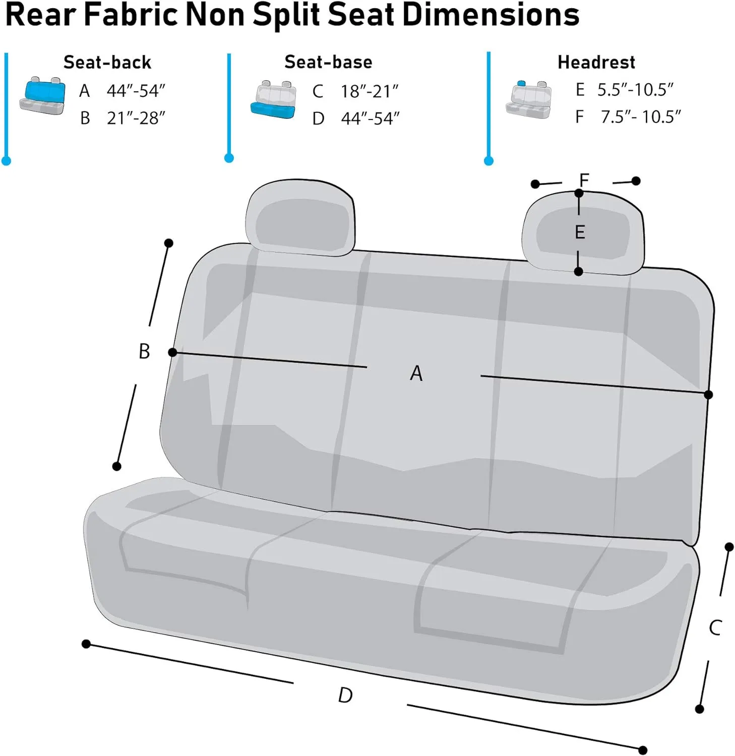 TLH Flat Cloth Seat Covers Rear, Beige Color-Universal Fit for Cars, Auto, Trucks, SUV