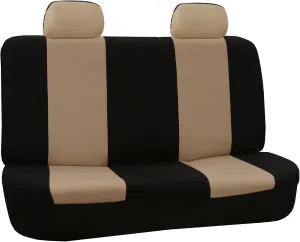 TLH Flat Cloth Seat Covers Rear, Beige Color-Universal Fit for Cars, Auto, Trucks, SUV