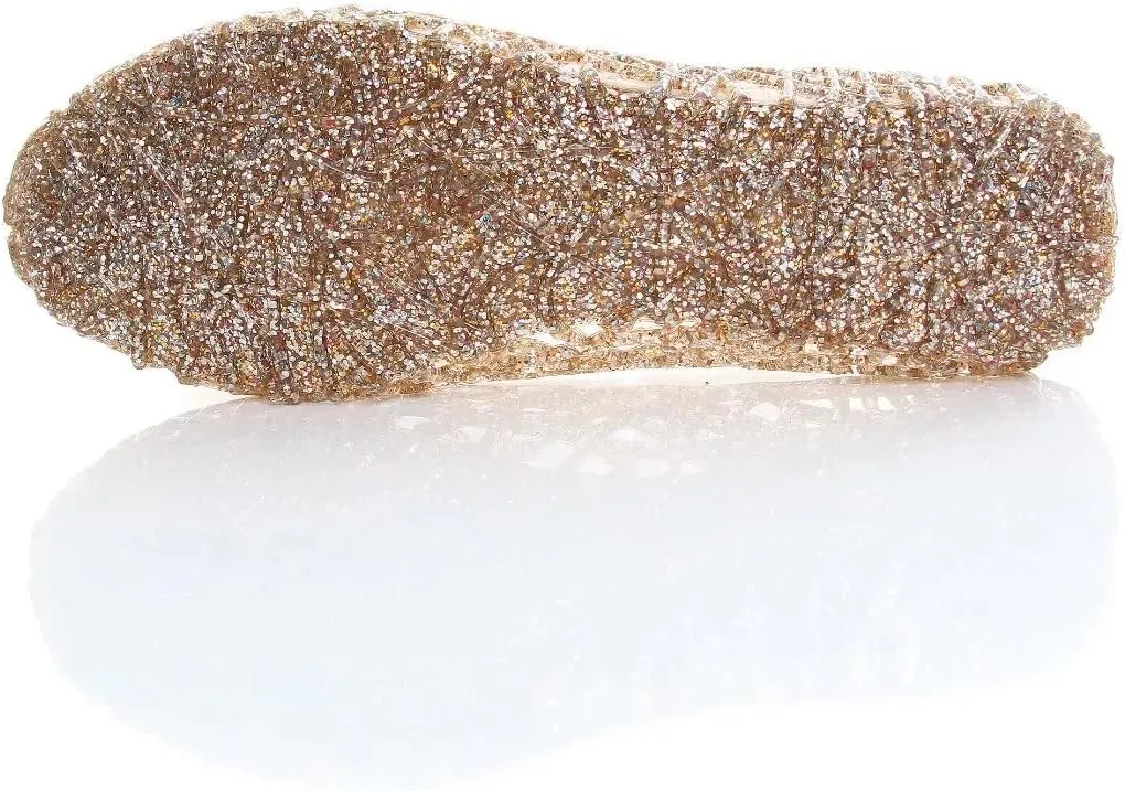 TN TANGNEST Women's Beach Hollow Jelly Shoes Bling PVC Slip On Summer Casual Flat Sandals