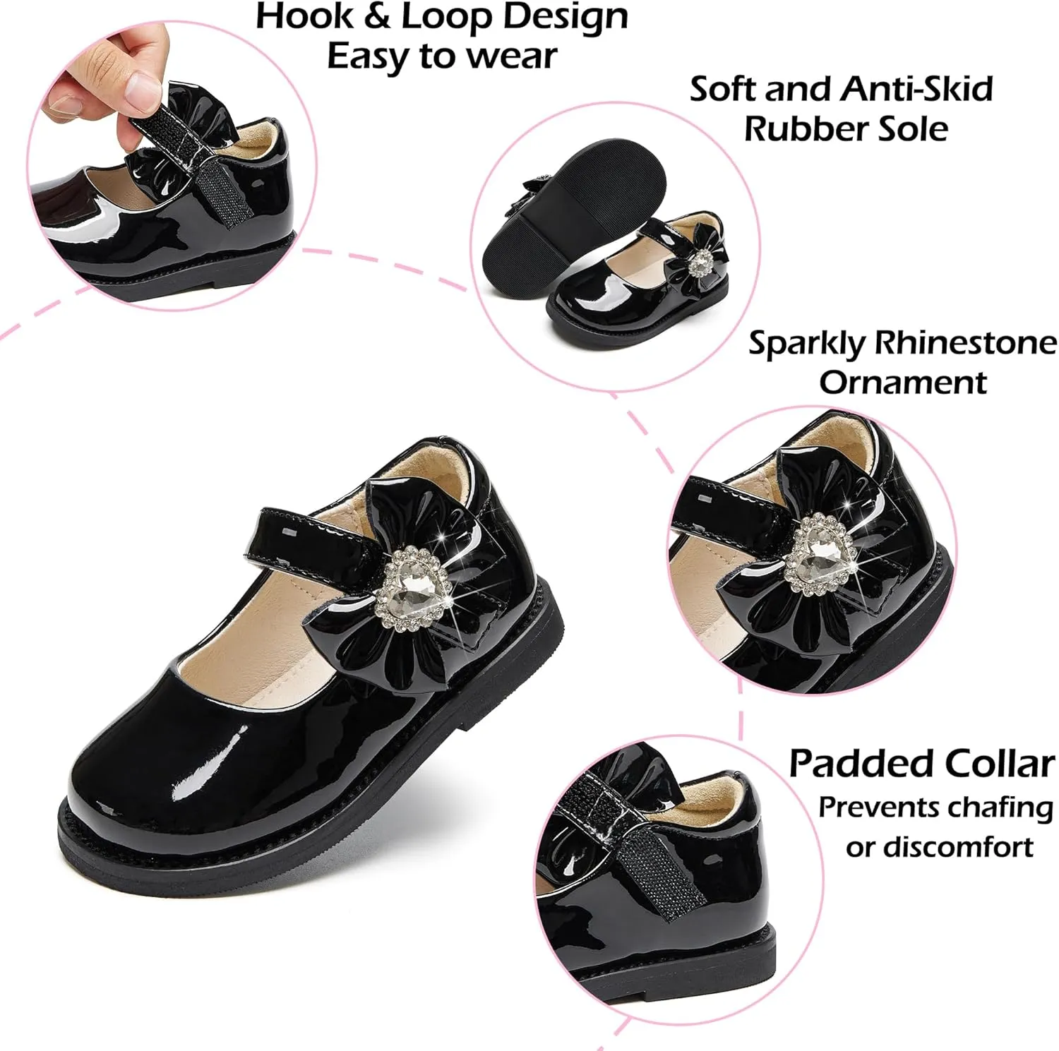 Toddler Girls Mary Jane Flats Oxford Dress Shoes-Little Girls School Shoes Uniform Wedding