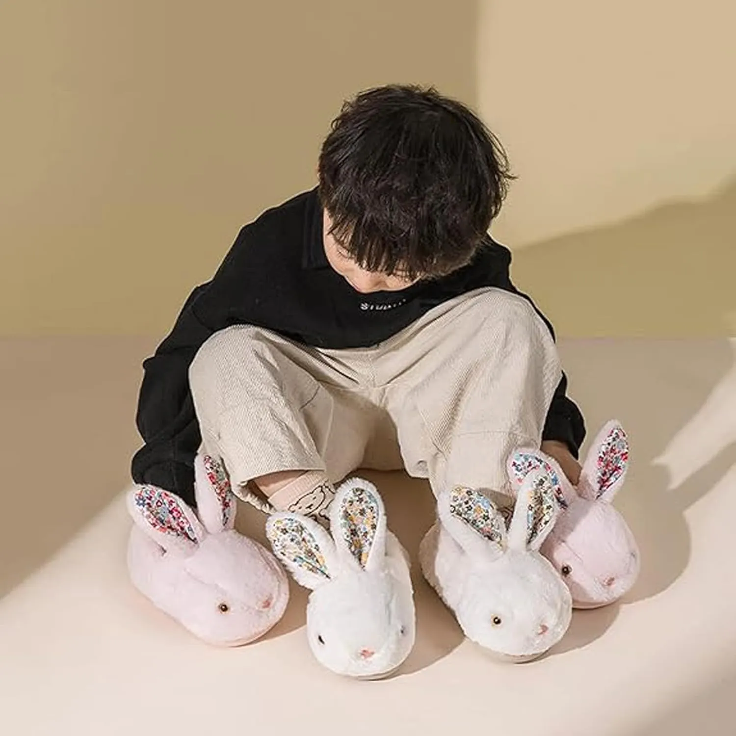 Toddler Slippers Boys Girls Kids Dinosaur Bunny House Slipper Non-slip Warm Winter Soft Fuzzy Indoor Shoes