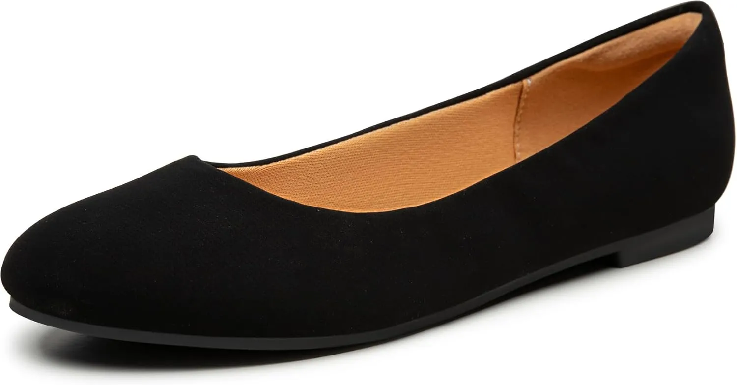 Trary Flats for Women Dressy Comfortable, Ballet Flat,Black Nude Flats Shoes