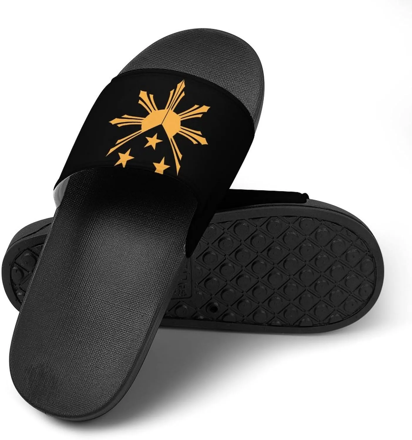 Tribal Philippines Filipino Sun and Stars Flag Funny Slide Sandals Non-Slip PVC Shower Slipper House Shoes Open Toe Slippers for Adult