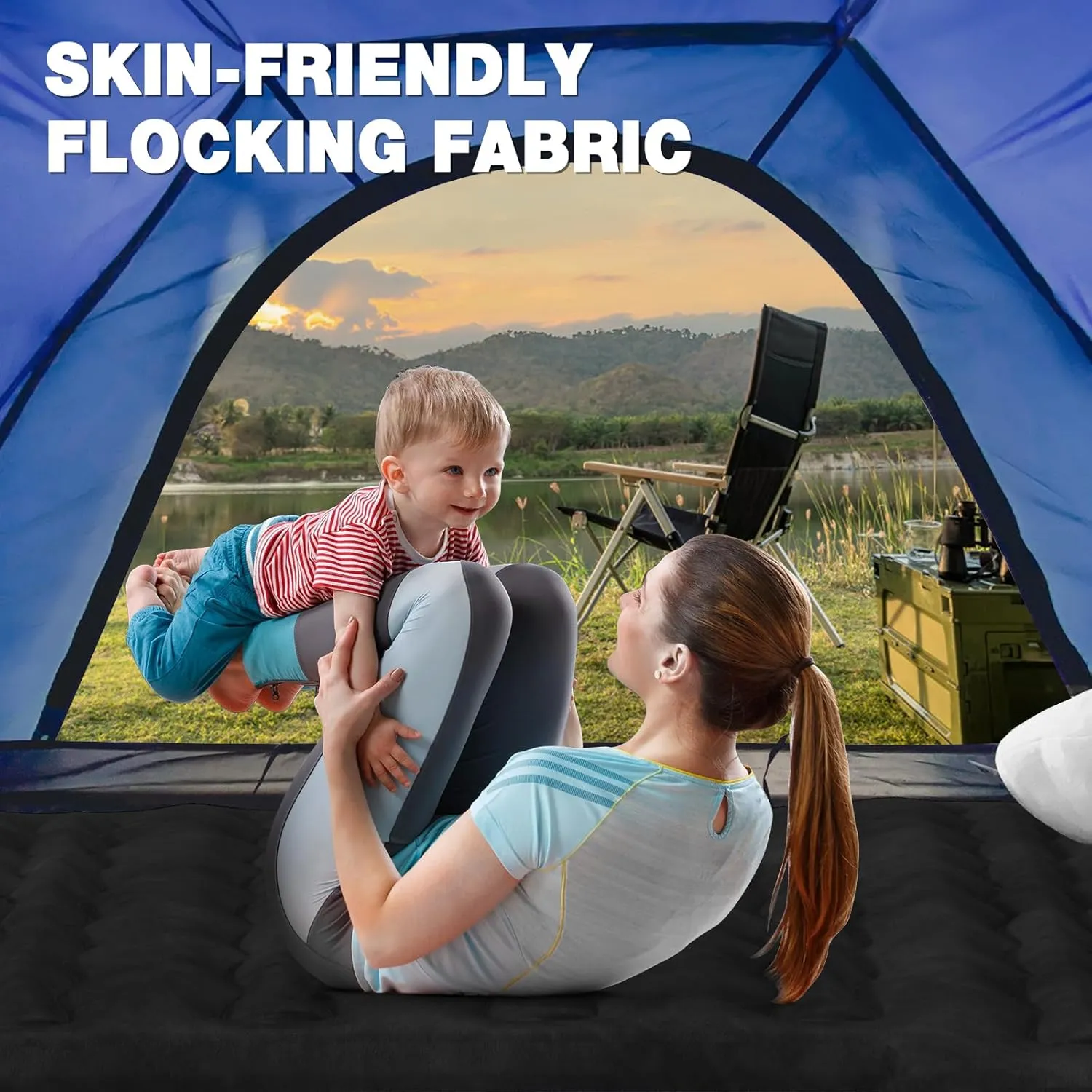 Truck Bed Air Mattress for 6.5ft: Inflatable Pickup Air Mattress, Full Size Short Truck Bed for Chevrolet Silverado, Dodge Ram, Ford, with Air Pump 2 Pillows, Carry Bag, Black