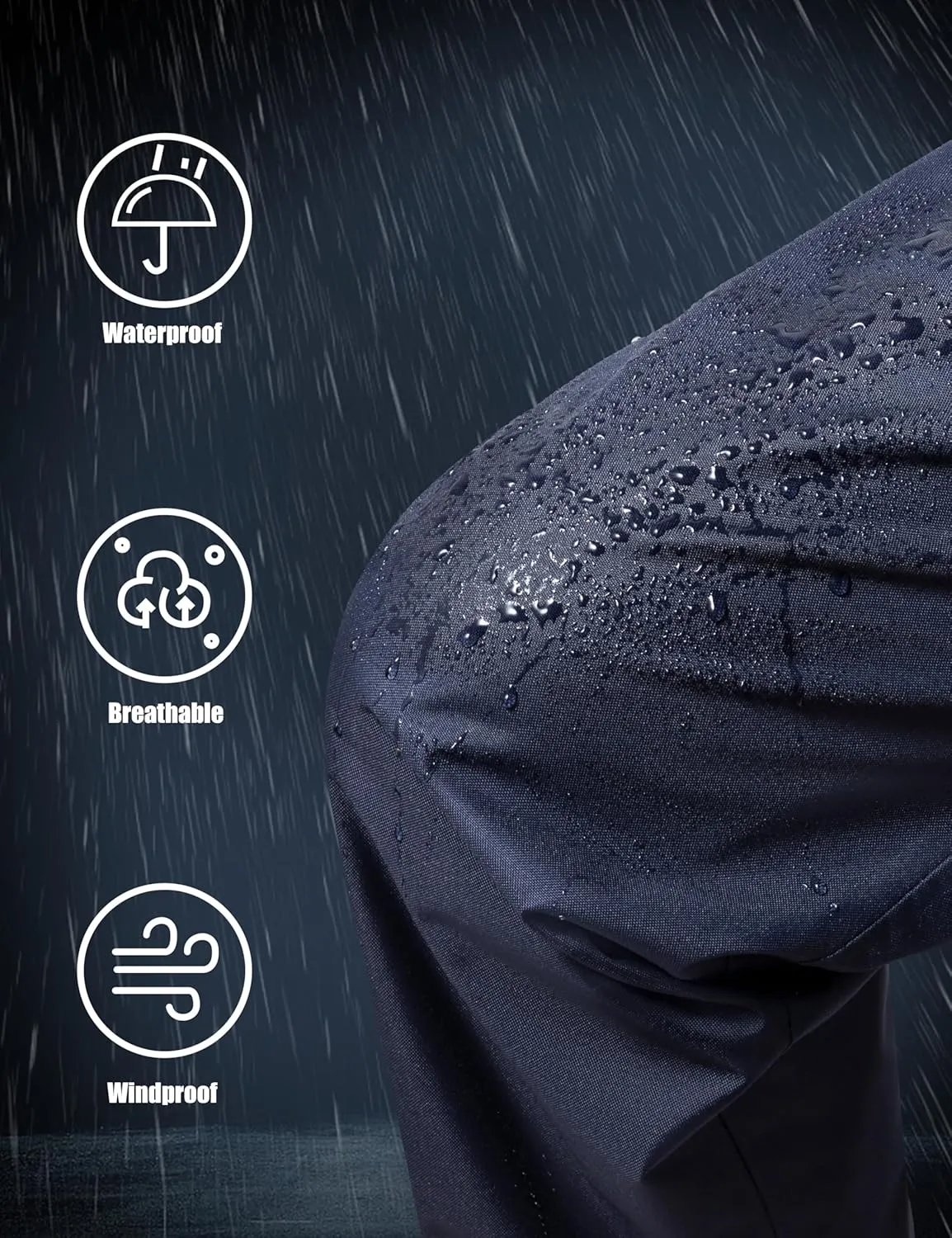 Ubon Rain Pants for Women Waterproof - Packable Hiking Pants Outdoor Rain Over Pants, Golf Rain Pants