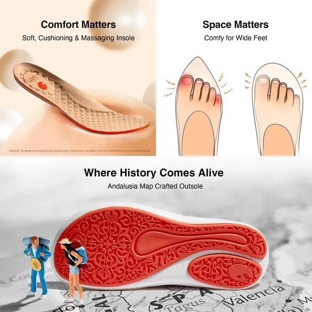 UIN Men's Art Travel Walking Shoes Slip On Casual Lightweight Wide Toe Comfort Fashion Sneaker Toledo Ⅳ Ⅷ Ⅸ Ⅻ