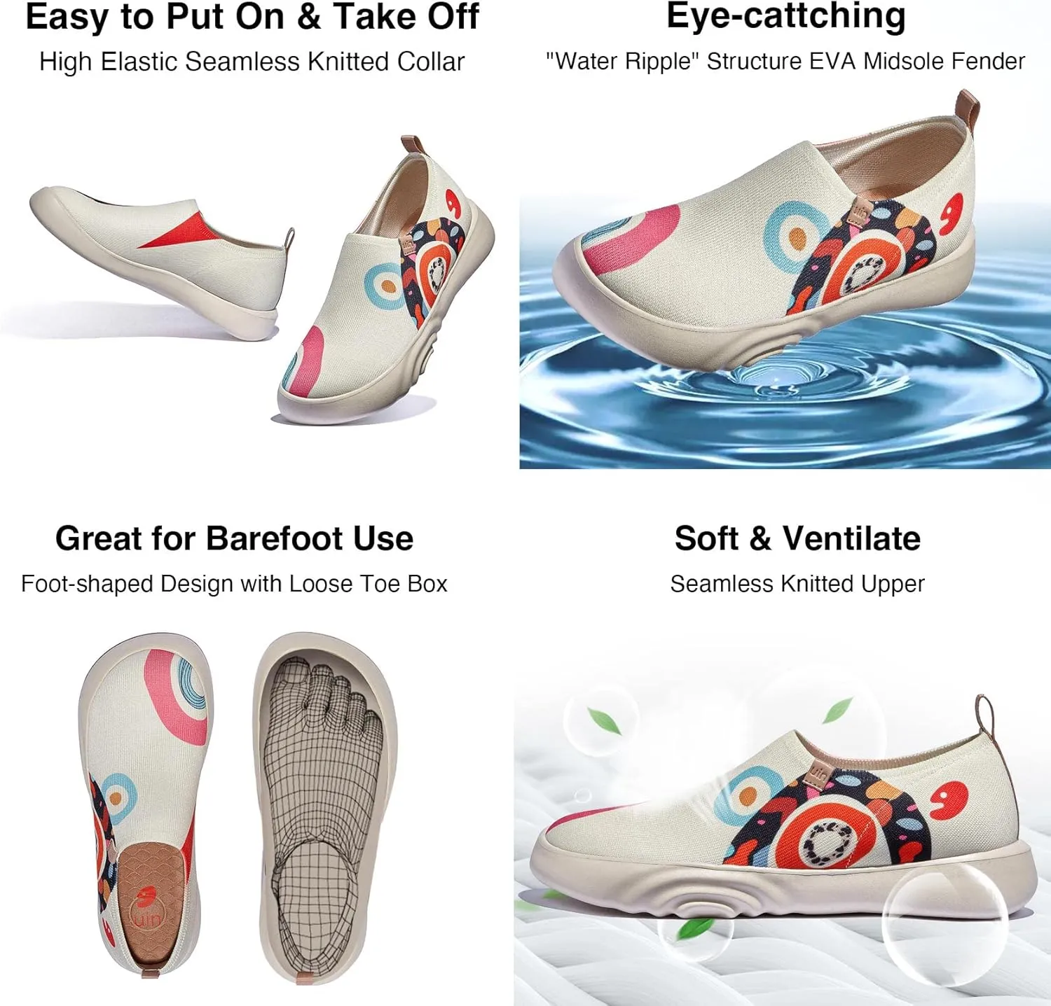 UIN Women's Art Travel Walking Shoes Slip On Casual Lightweight Fashion Sneaker Toledo ⅩⅤ