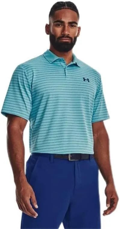 Under Armour mens Performance 3.0 Novelty Polo, Glacier Blue-white-blue Mirage, XX-Large Tall