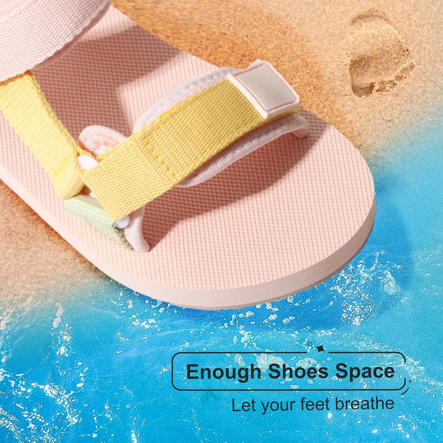 Unisex-Child Big Kids Sandals Adjustable Straps Slip on Athletic Sandals Outdoor Casual Shoes