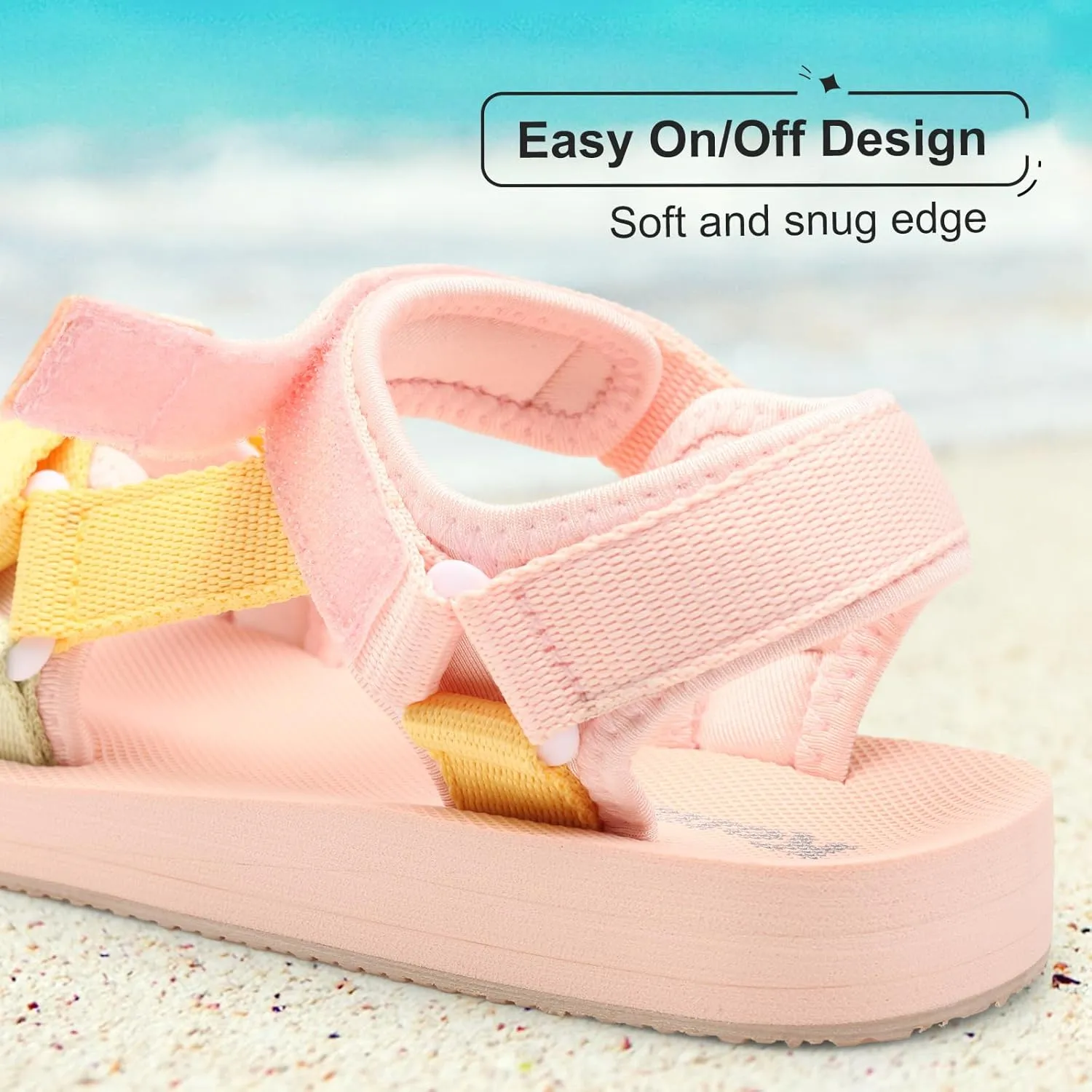 Unisex-Child Big Kids Sandals Adjustable Straps Slip on Athletic Sandals Outdoor Casual Shoes
