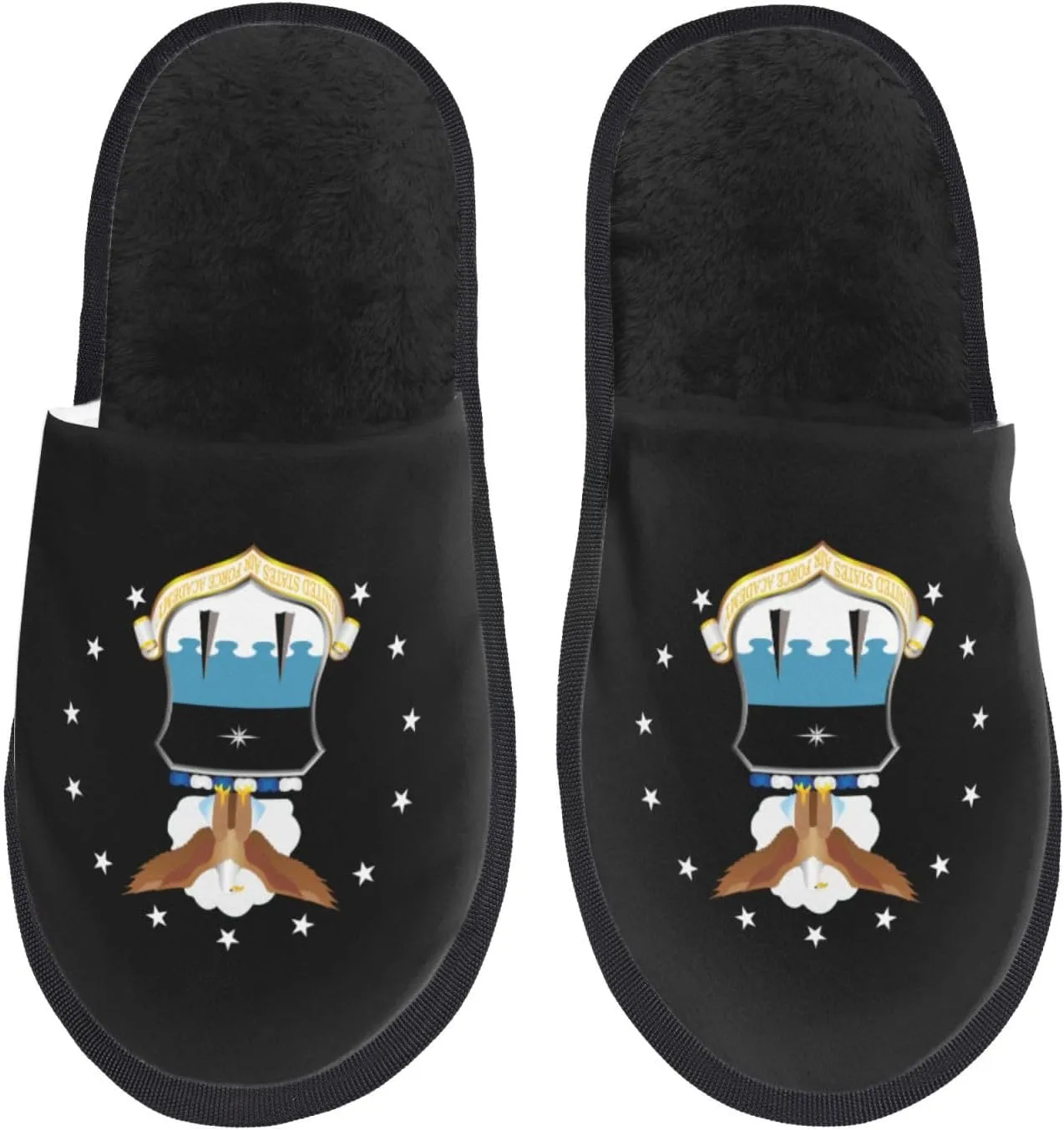 Us-Airforceacademy-Shield Slippers For Women Men Cozy Indoor And Outdoor Slip On Slippers Fuzzy House Shoes