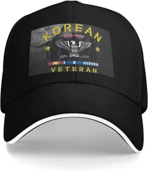 US Army Military Colonel Korean Veteran Airflow Sandwich Baseball Cap - Adjustable for Men and Women Comfortable Dad Hat Black57