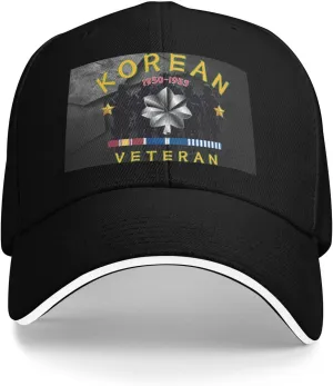 US Army Military Lieutenant Colonel Korean Veteran Airflow Sandwich Baseball Cap - Adjustable for Men and Women Comfortable Dad Hat Black45