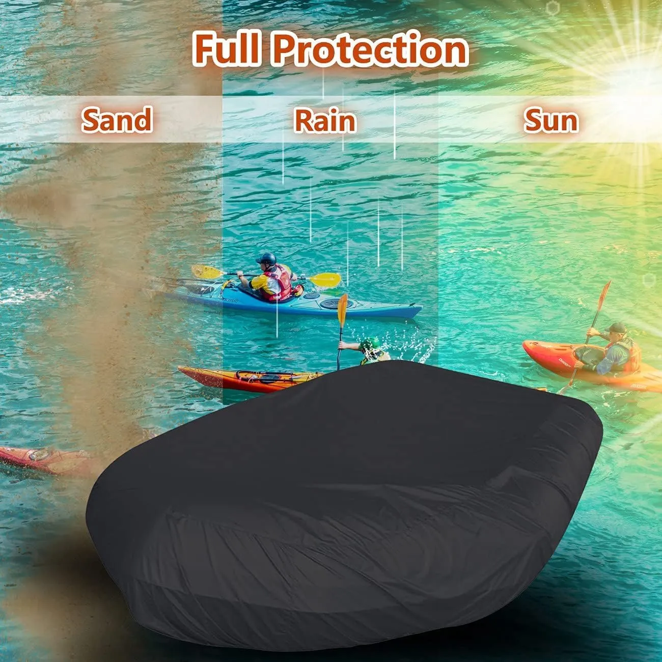 V-shaped waterproof boat cover Heavy Duty Inflatable Boat Cover Waterproof Dustproof Sun Shade UV Blocking Boat / Dinghy / Supply Boat Protectors Rubber Boat Protectors Dinghy Fishing Covers Hull Prot