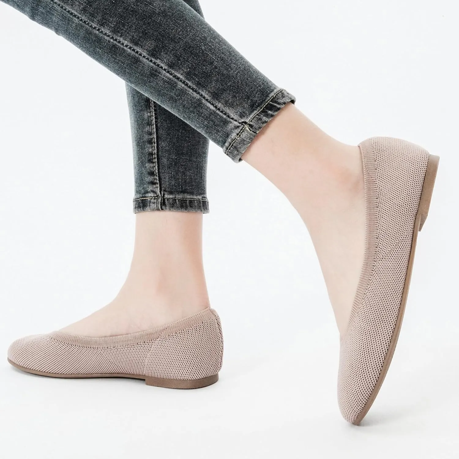 Veittes Women's Wide Width Flats Shoes, Ladies Fashion Comfortable Breathable Office Ballet Flats Shoes.
