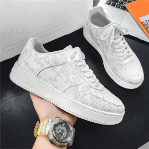 Versatile casual sports breathable thick-soled white flat shoes