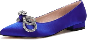 VETASTE Women's Ballet Flats Double Bow Pointed Toe Casual Comfortable Slip on Flat Ballerina Shoes