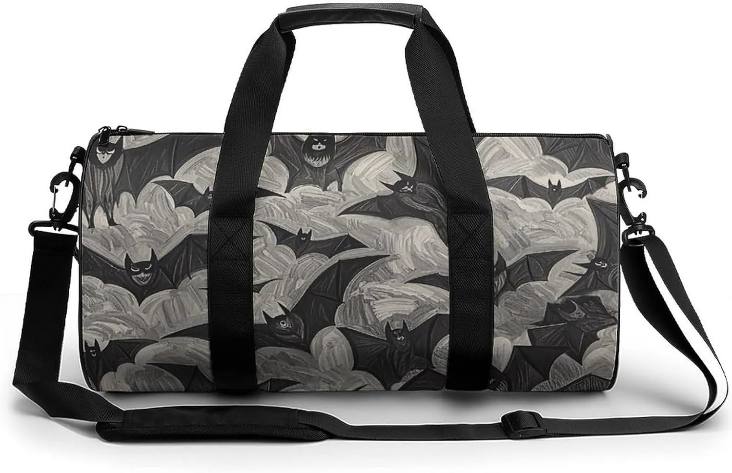 Vicious Bat Cylindrical Gym Bag Travel Duffel Bag with Dry Wet Separated Pocket for Men And Women Overnight Bag Weekender Bag Training Handbag Yoga Bag
