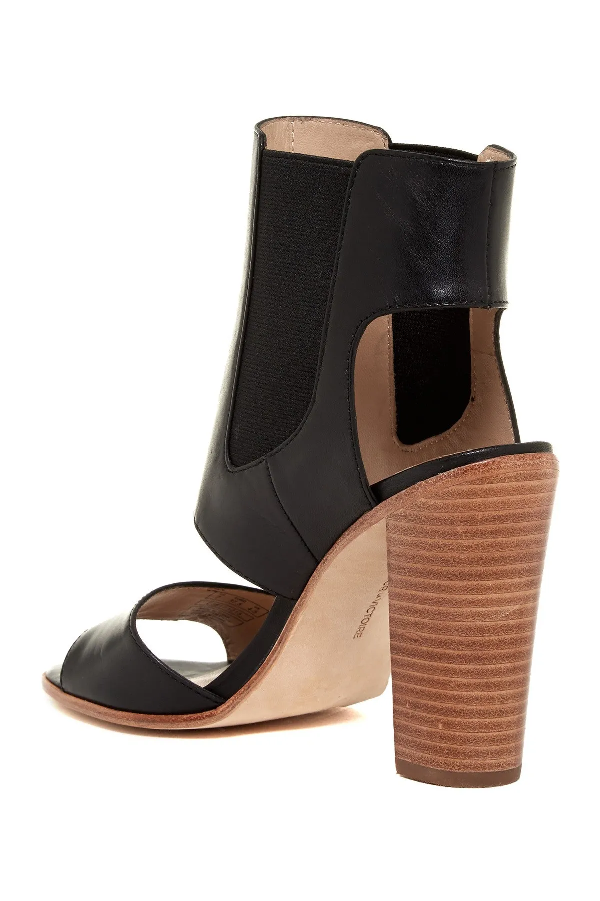 Victoire Toe Leather Heel Wrap Geneva La Black Responsive Sandal Pour Open Blocked Ankle Wide array