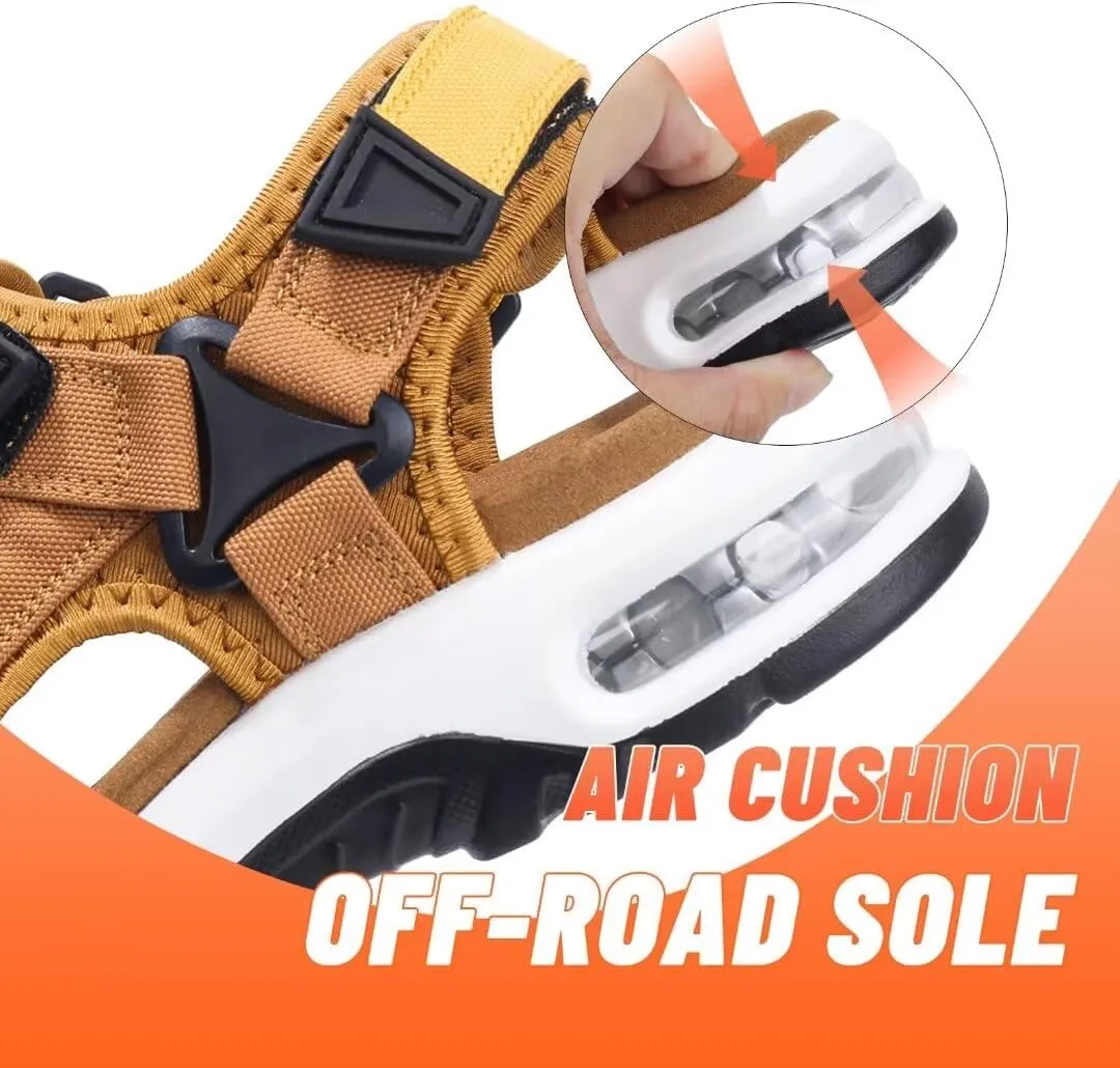 visionreast Mens Athletic Sandals Open Toe Hiking Outdoor Non-slip Sandals Air Cushion Sport Casual Beach Sandals