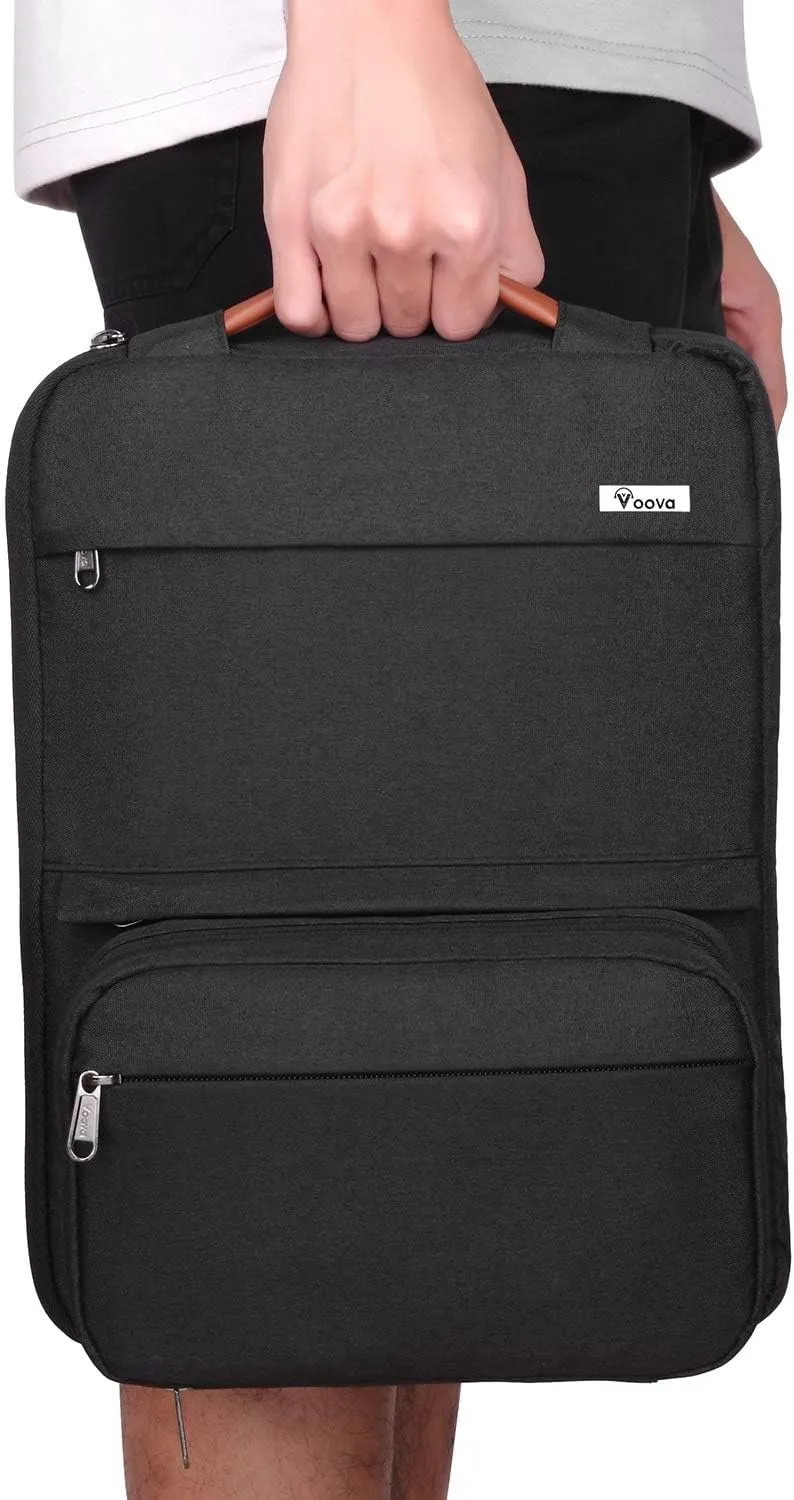 Voova Laptop Sleeve Case 15.6 Inch Compatible with MacBook Air 15 M2/M3/M4, MacBook Pro 15/16, 15-16" Hp Lenovo Dell Acer Asus, 2 in 1 Waterproof Computer Bag with Detachable Accessory Pouch, Black