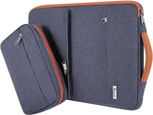 Voova Laptop Sleeve Case 15.6 Inch Compatible with MacBook Air 15 M2/M3/M4, MacBook Pro 15/16, 15-16" Hp Lenovo Dell Acer Asus, 2 in 1 Waterproof Computer Bag with Detachable Accessory Pouch, Grey