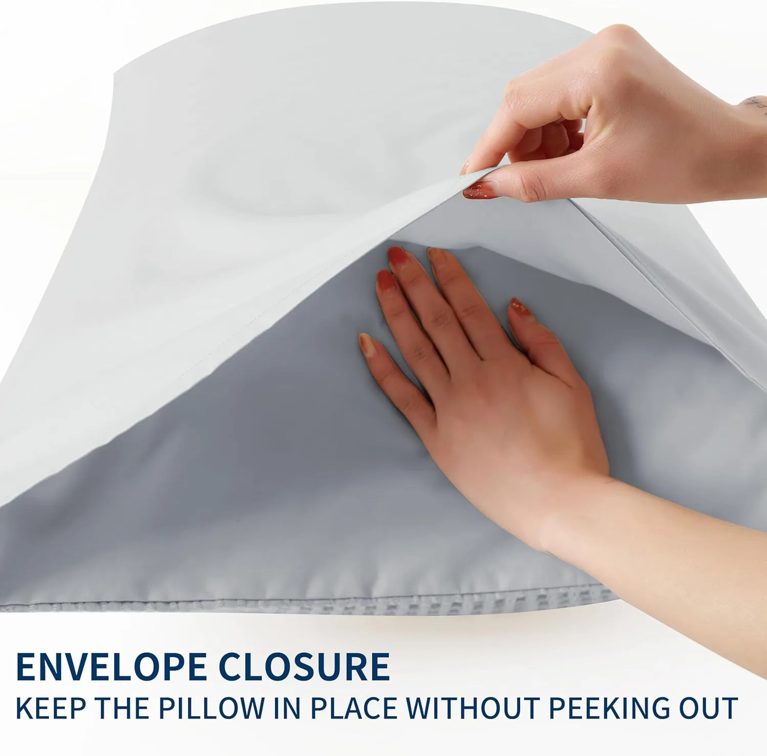 Waffle Weave Pillowcases King Size 2 Pack, 100% Egyptian Cotton 600 Thread Count, Ultra Soft Pillow Shams with Envelope Closure, Breathable Skin-Friendly Pillow Case, Grey, 20x36 Inches