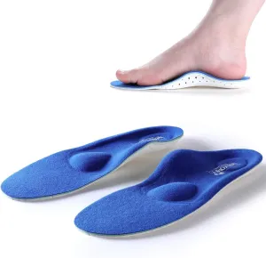 Walkomfy Full Length Orthotic Inserts Arch Support Insole, Insert for Flat Feet,Plantar Fasciitis,Feet Pain,Metatarsal Support Insoles for Men & Women Blue,9.84"