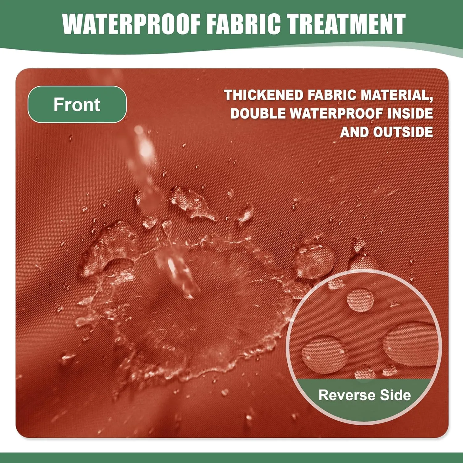 Waterproof Patio Cushions for Outdoor Furniture, Fade Resistant Back Pillow and Seat Cushion Set for Couch Replacements, 19 x 19 Inch, Rust, 1 Set