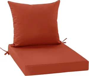 Waterproof Patio Cushions for Outdoor Furniture, Fade Resistant Back Pillow and Seat Cushion Set for Couch Replacements, 19 x 19 Inch, Rust, 1 Set
