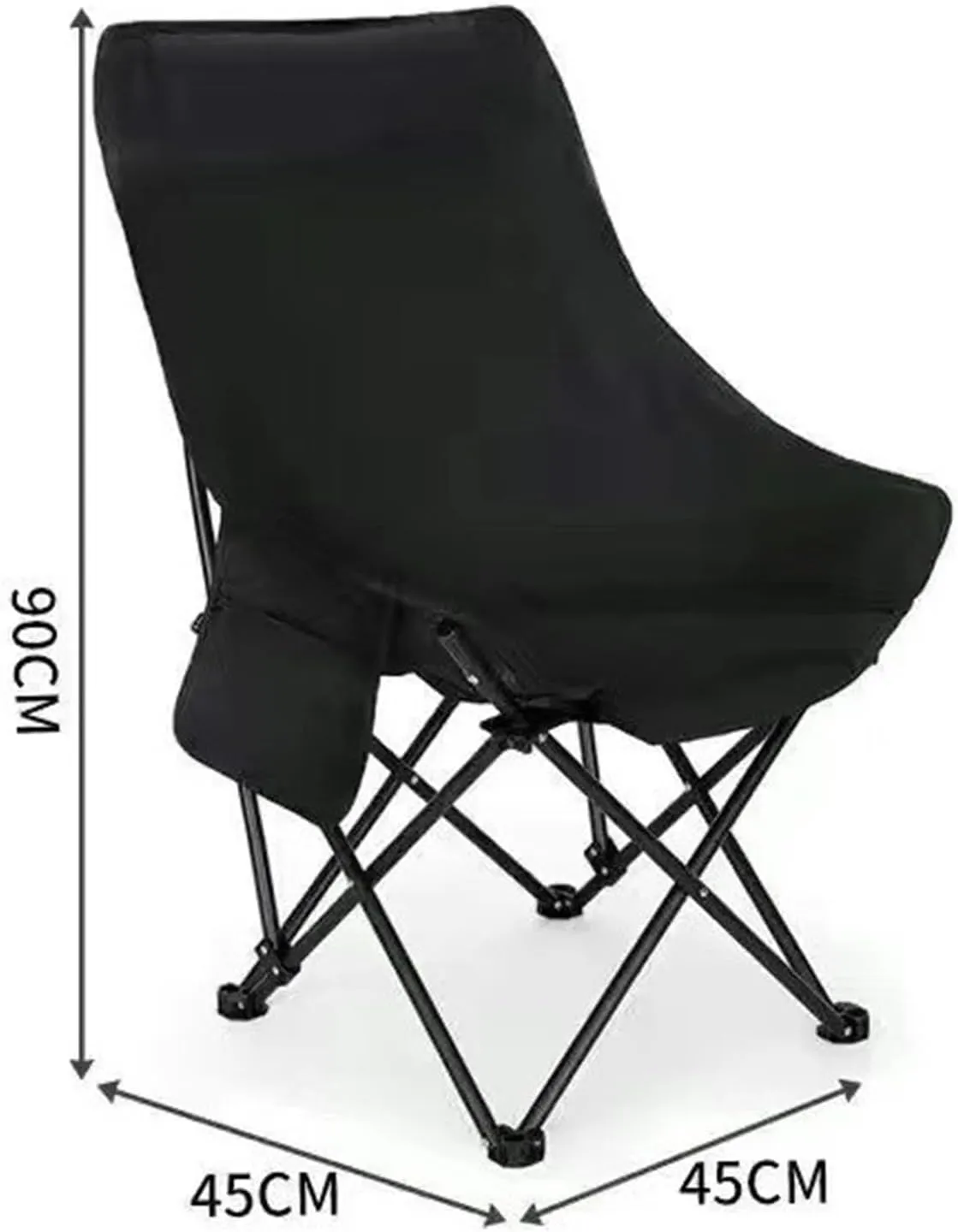 Widened High Back Chair Outdoor Folding Camping Chair Multifunctional Home Portable Fishing Stool(Khaki)
