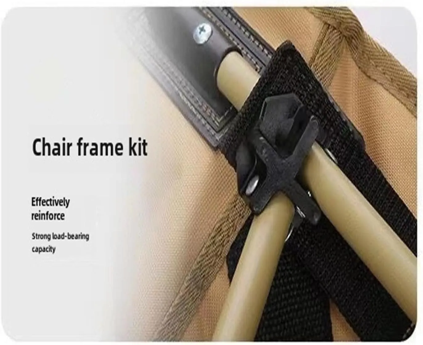 Widened High Back Chair Outdoor Folding Camping Chair Multifunctional Home Portable Fishing Stool(Khaki)