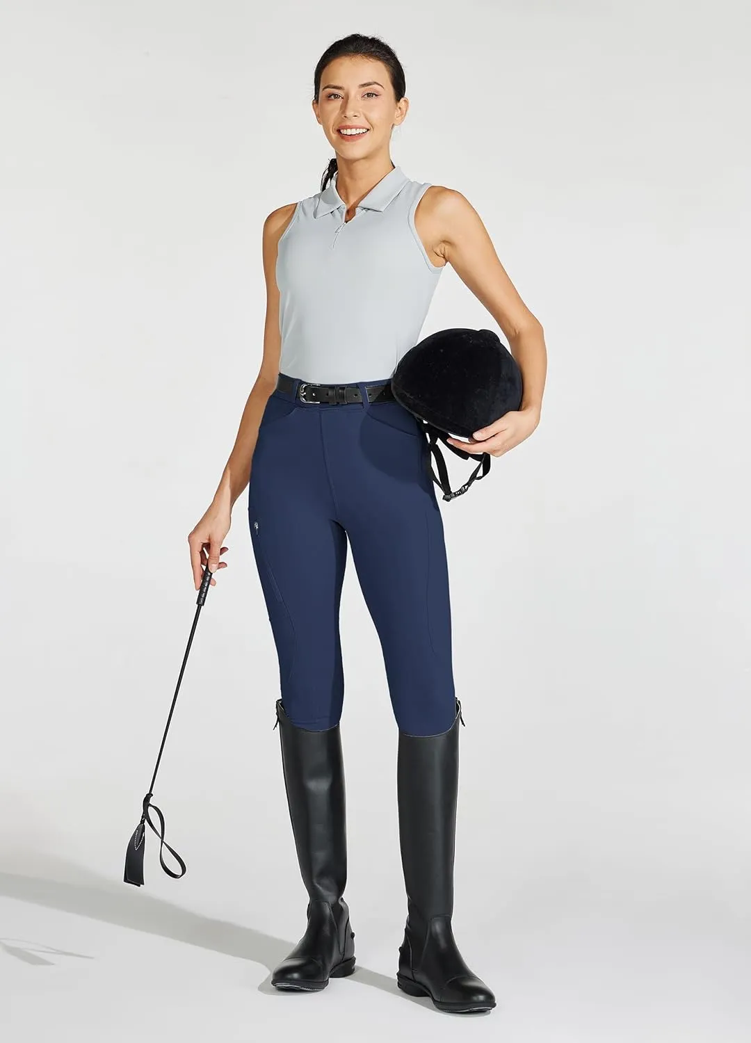 Willit Women's Horse Riding Pants Full Seat Silicone Equestrian Breeches Horseback Schooling Tights Zipper Pockets