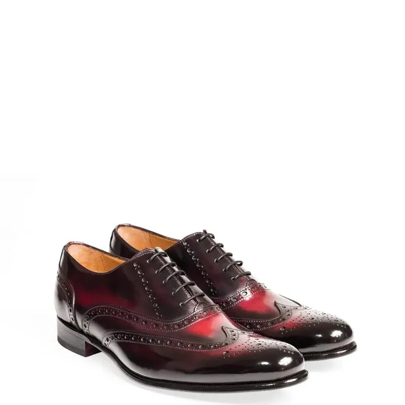 Wingtip Shiny Leather Oxford Shoes