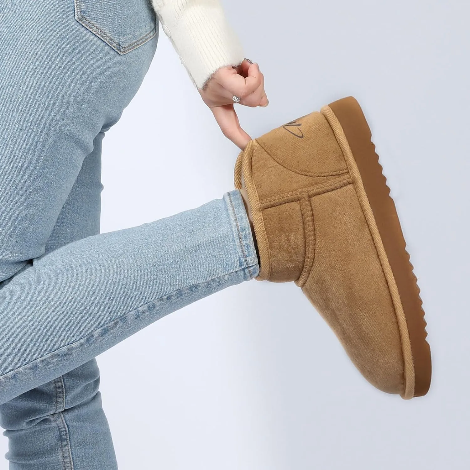 Wishcotton Women's Cozy Short Bootie Slippers, Winter Warm Hard Bottom House Shoes with Fuzzy Lining for Indoor Outdoor