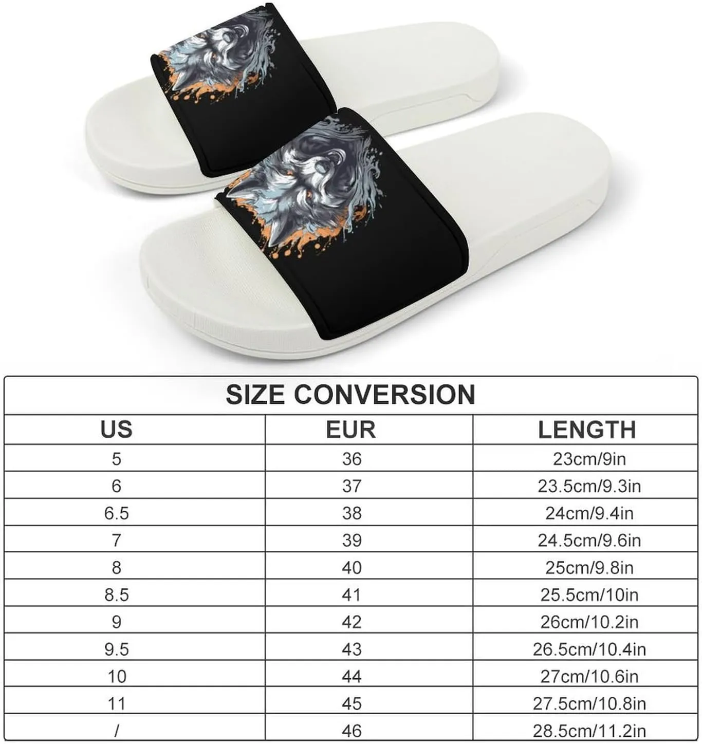 Wolf Home Slipper PVC Open Toe Shower Shoes Non-Slip Bathroom Sandals Pool Sandals for Men Women