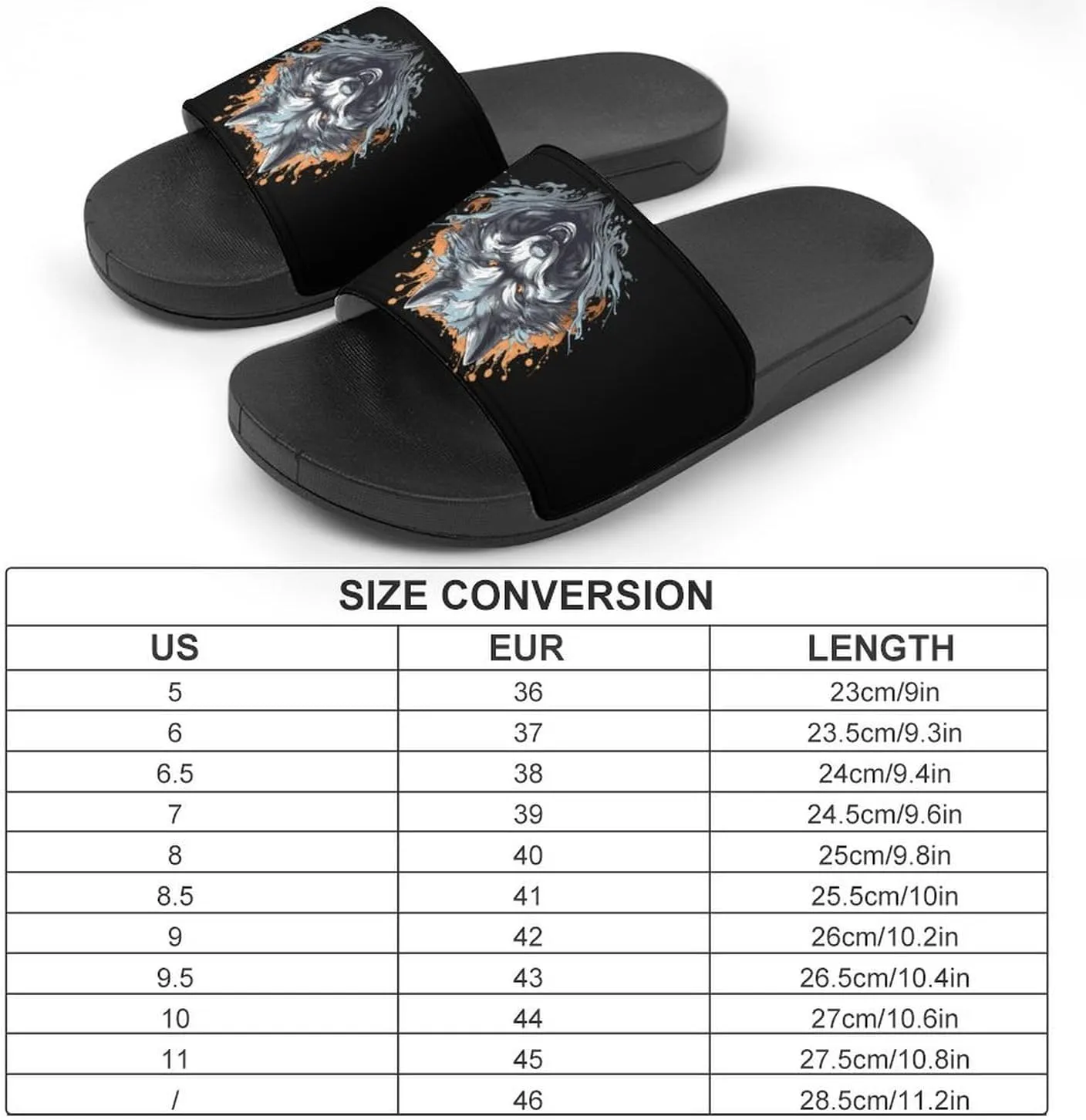 Wolf Home Slipper PVC Open Toe Shower Shoes Non-Slip Bathroom Sandals Pool Sandals for Men Women