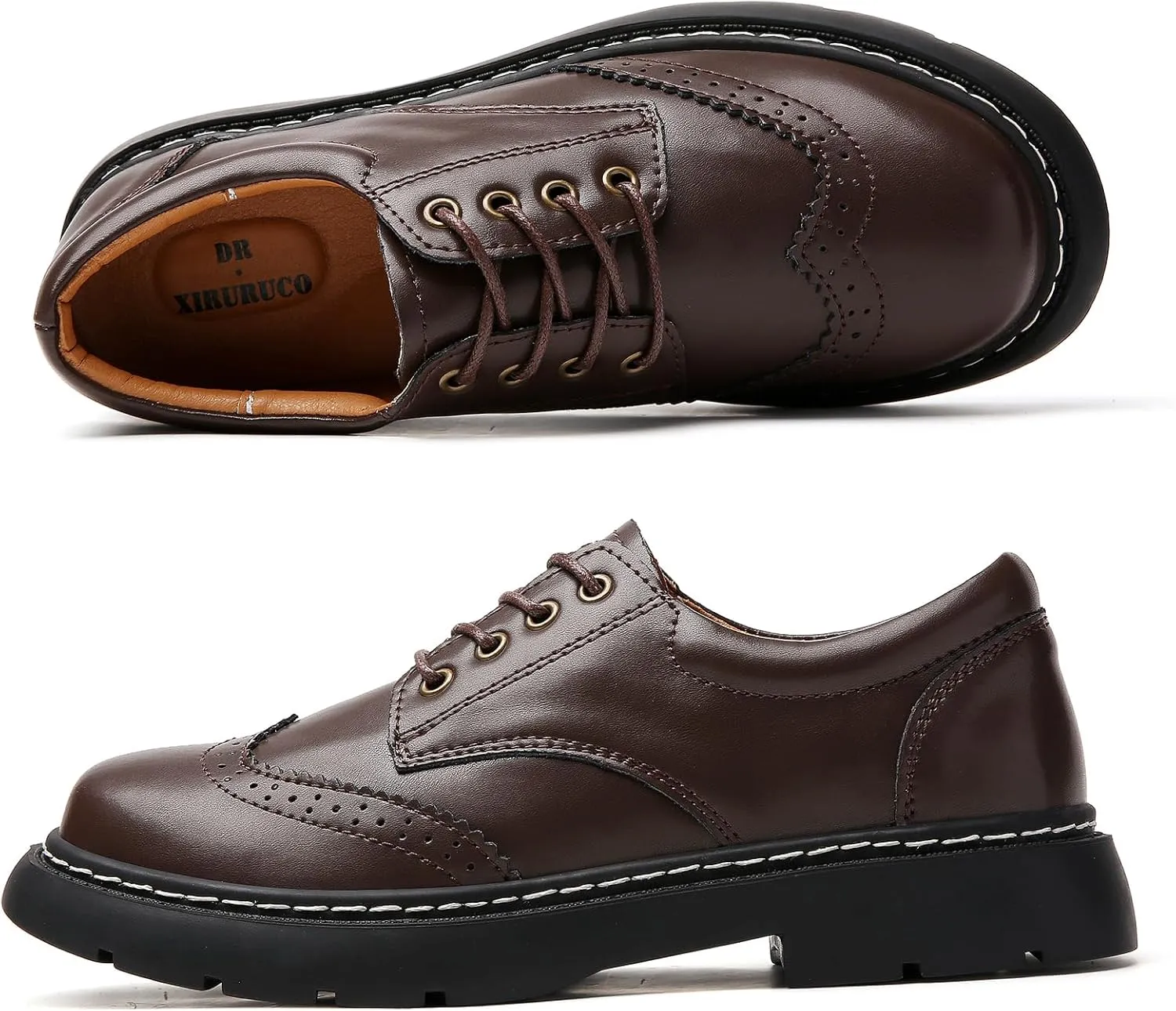 Women Oxford Shoes, Lace Up,Slip Resistant,Brogue Style,Platform Casual Comfort Work Office Dressy Business Shoes for Girls Ladies Women